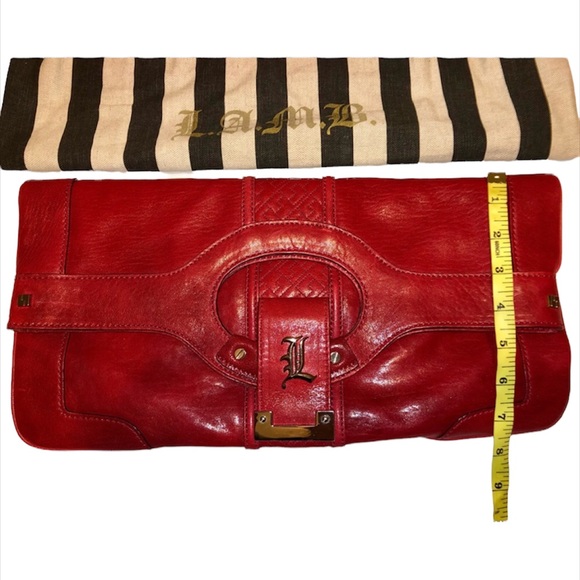 EUC L.A.M.B by Gewn Stefani red leather clutch. - Picture 2 of 13